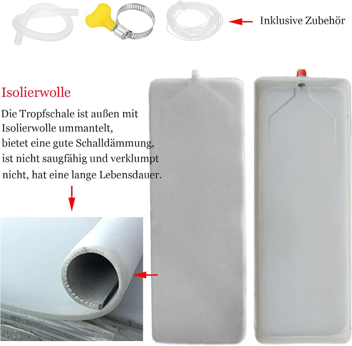 Auffangwanne mit Ablauf 27.9×9.44in, Innen und Aussengeräte Klimaanlage kondensatablaufwanne für HVA