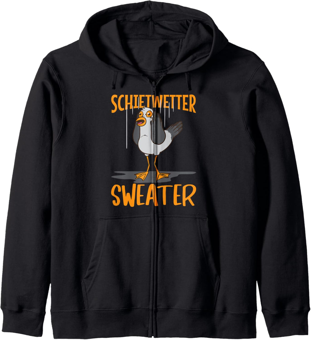 Schietwetter Sweater Norddeutsche Sprüche Leuchtturm Möwe Kapuzenjacke