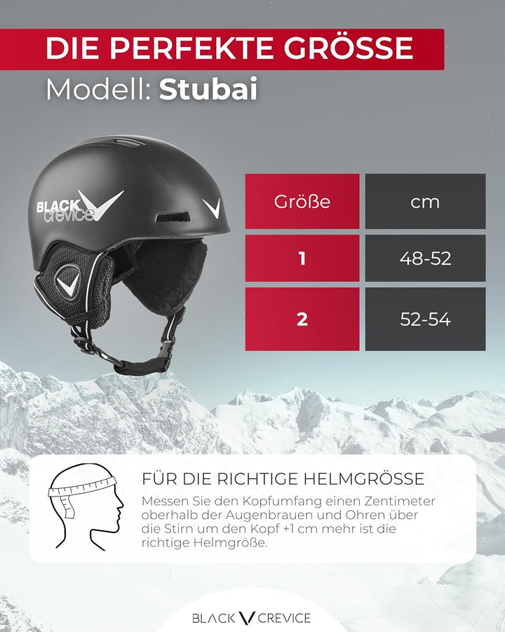 Black Crevice Kinder-Skihelm Stubai I Kinder Ski-Helm in sportlichem Design I stossfester Skihelm Mä
