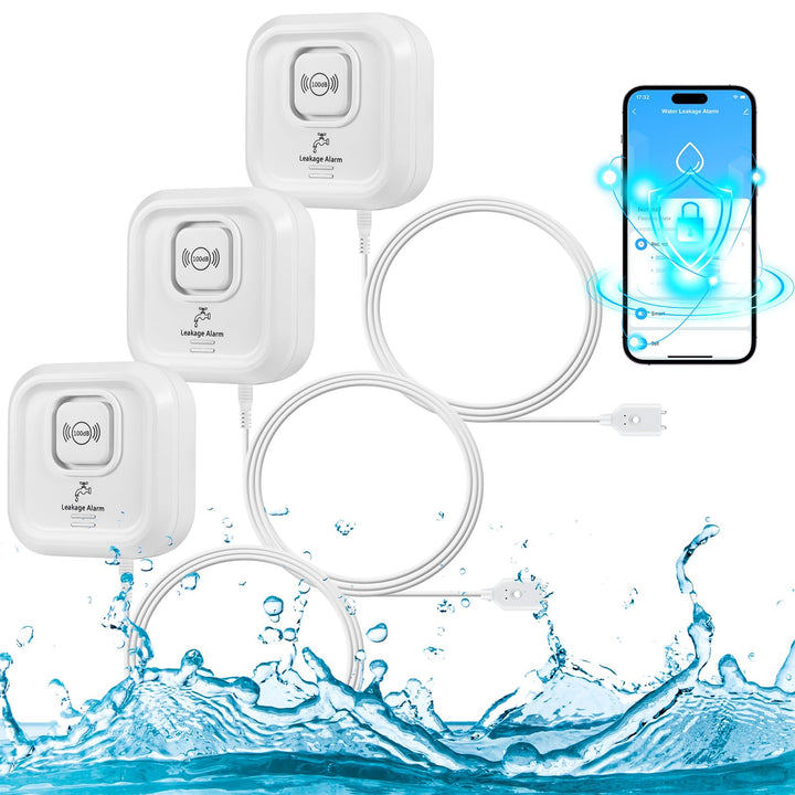 Wassermelder, Wassermelder WLAN 100 dB Lauter Wassersensor, Wassermelder mit Smart Life App Fernbedi