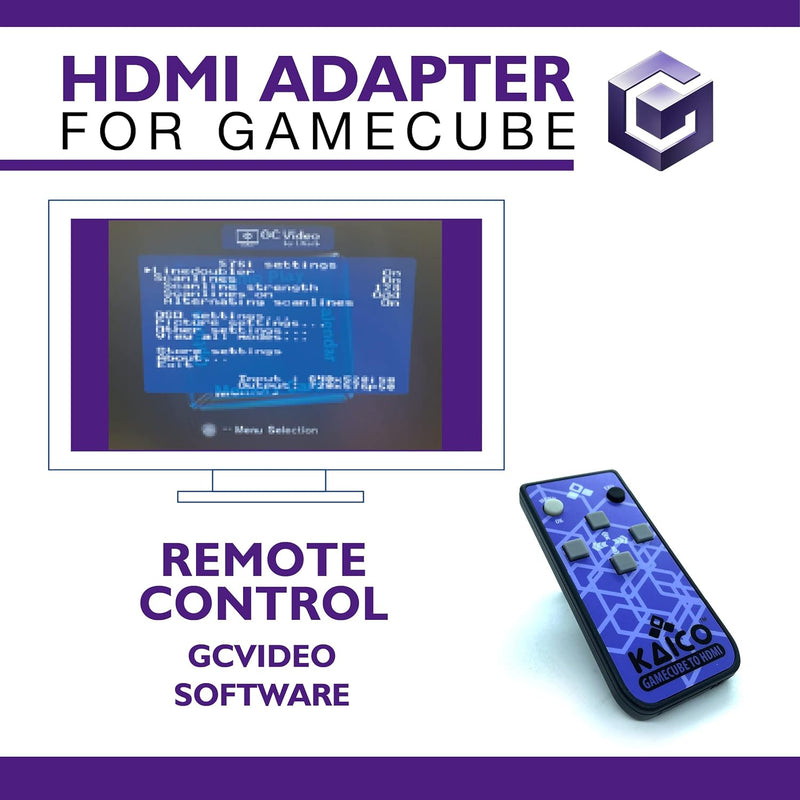 Gamecube HDMI Adapter für Original Nintendo Gamecube mit GCVideo Software - Unterstützt 2-Fach Zeile