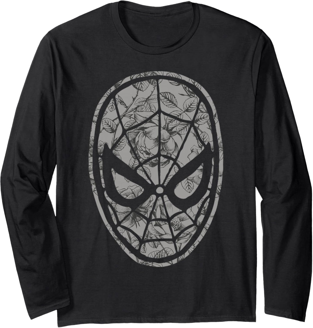Marvel Spider-Man Grayscale Floral Print Langarmshirt