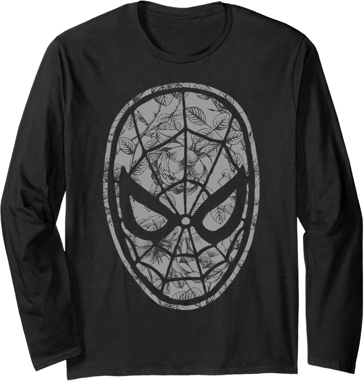 Marvel Spider-Man Grayscale Floral Print Langarmshirt