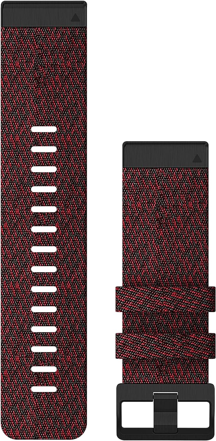 Garmin Quickfit Armband, 26mm, Nylon, Rot, passend für Fenix 5X/6X/7X Serie, Enduro 1/2, Tactix Seri