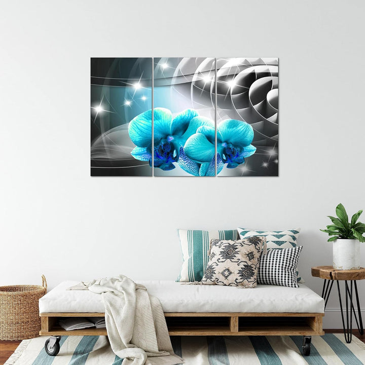 Runa Art Wandbilder Blumen Orchidee Bild XXL Wohnzimmer Schlafzimmer Türk Abstrakt 120 x 80 cm 3 Tei