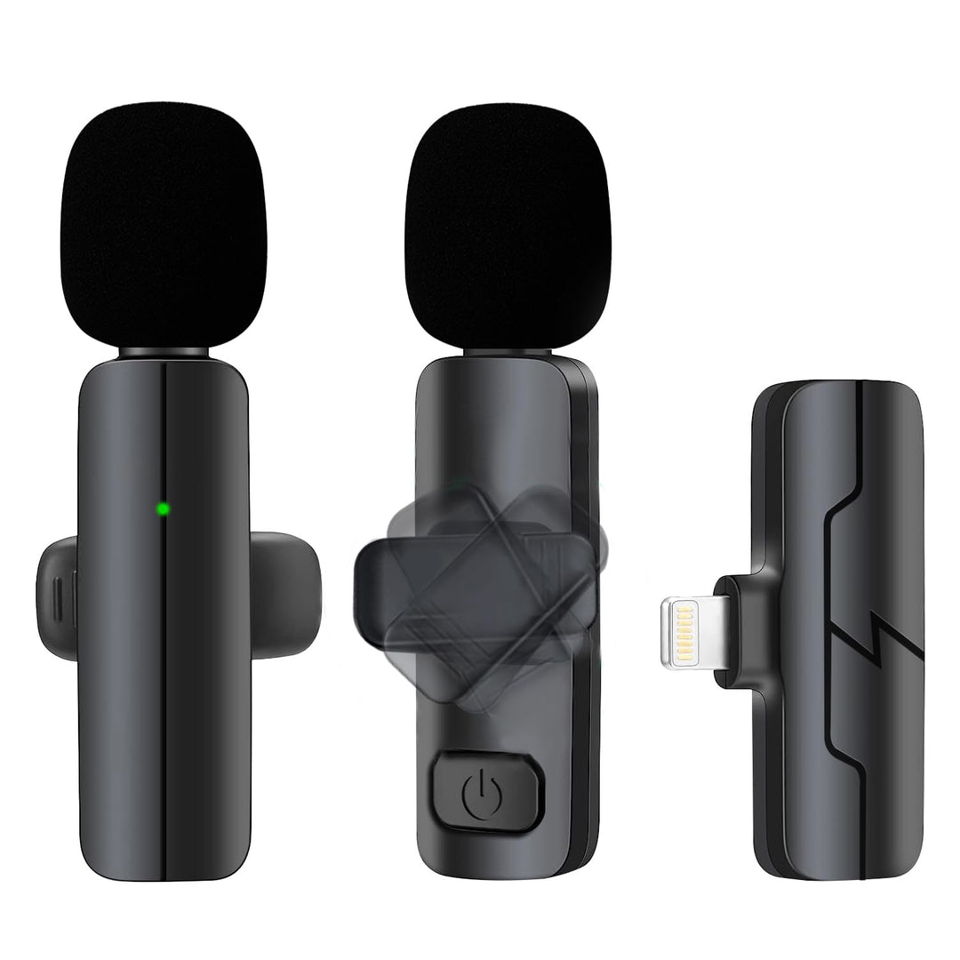 Professionelles kabelloses Lavalier-Ansteckmikrofon für iPhone/iPad – Mini-Clip-Mikrofon für Videoau