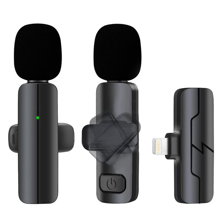 Professionelles kabelloses Lavalier-Ansteckmikrofon für iPhone/iPad – Mini-Clip-Mikrofon für Videoau