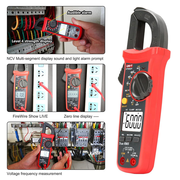 UNI-T UT202A+ Digital clamp meter 6000 Counts Auto Range True RMS Backlight NCV Multimeter, UT202A+