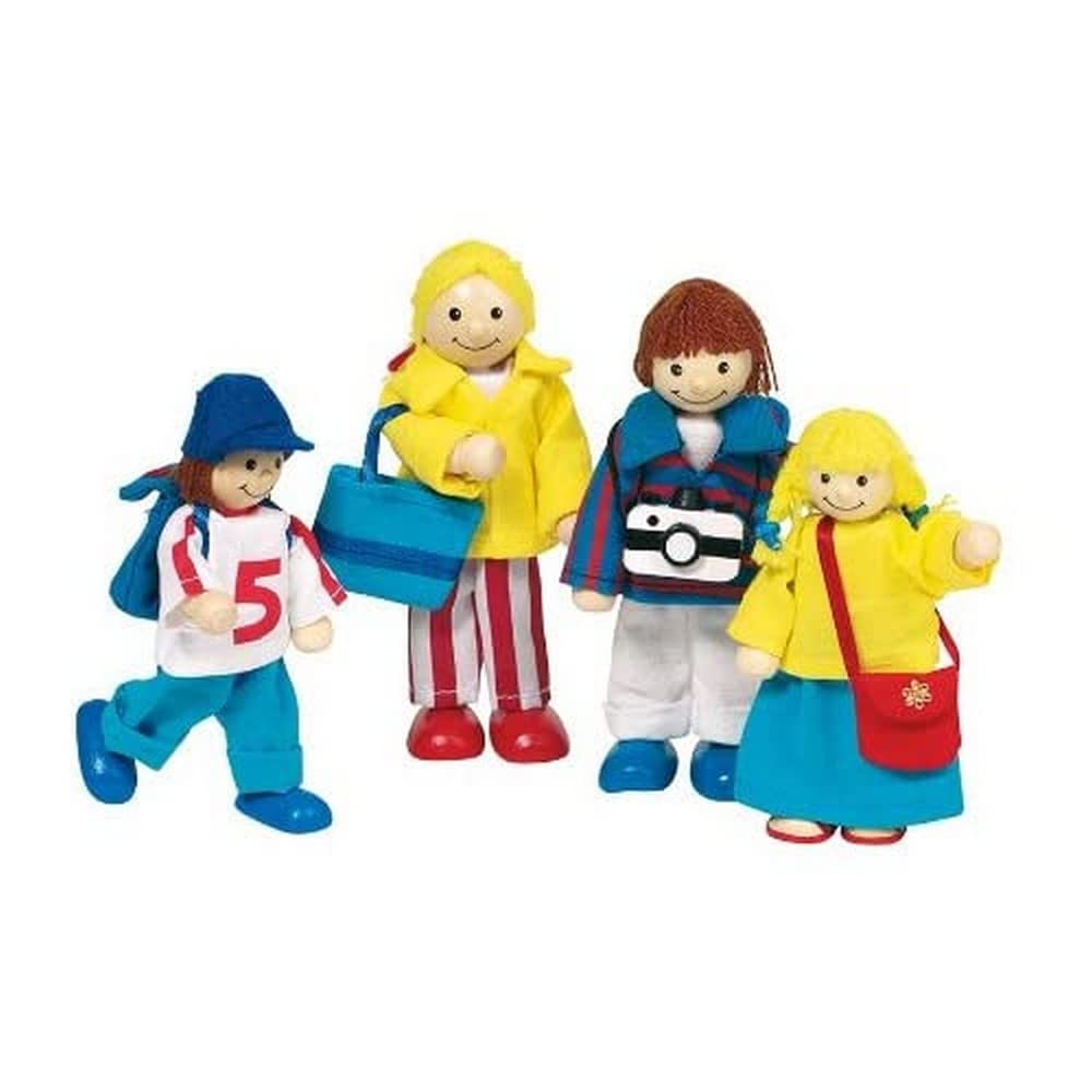 Goki 51932 - Biegepuppen Urlauberfamilie