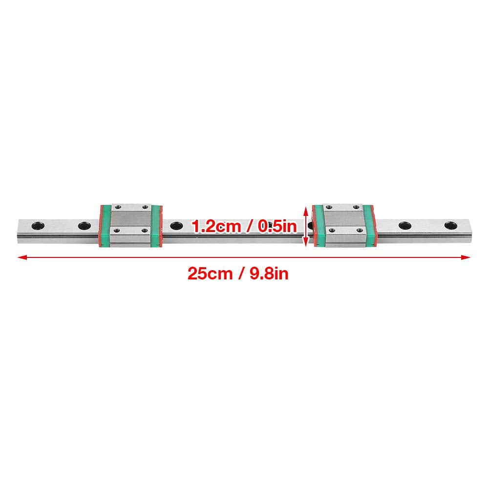 Lineare Führungsschiene, 250 mm Lineare Führungsschiene aus Lagerstahl MGN12 Miniatur-Führungsschien