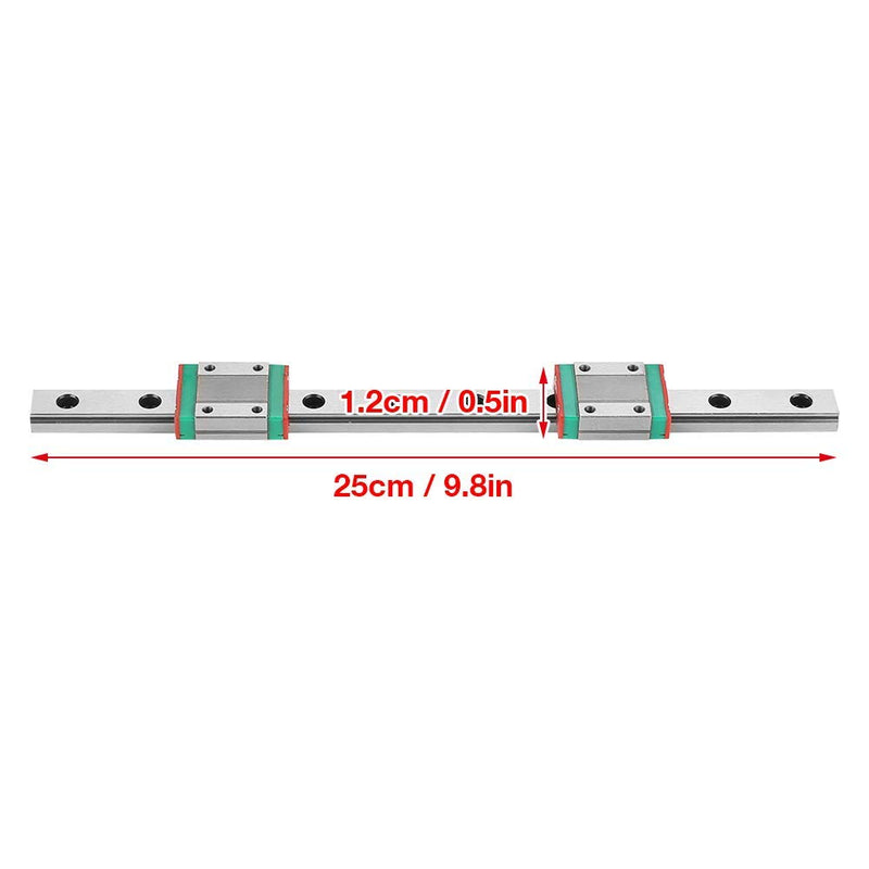 Lineare Führungsschiene, 250 mm Lineare Führungsschiene aus Lagerstahl MGN12 Miniatur-Führungsschien