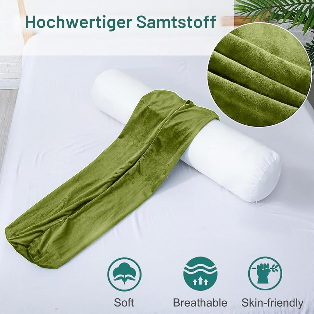 Body Pillow for Adults, Full Body Pilllow for Sleeping, Long Round Cervical Pillow, Bolster Side Sle