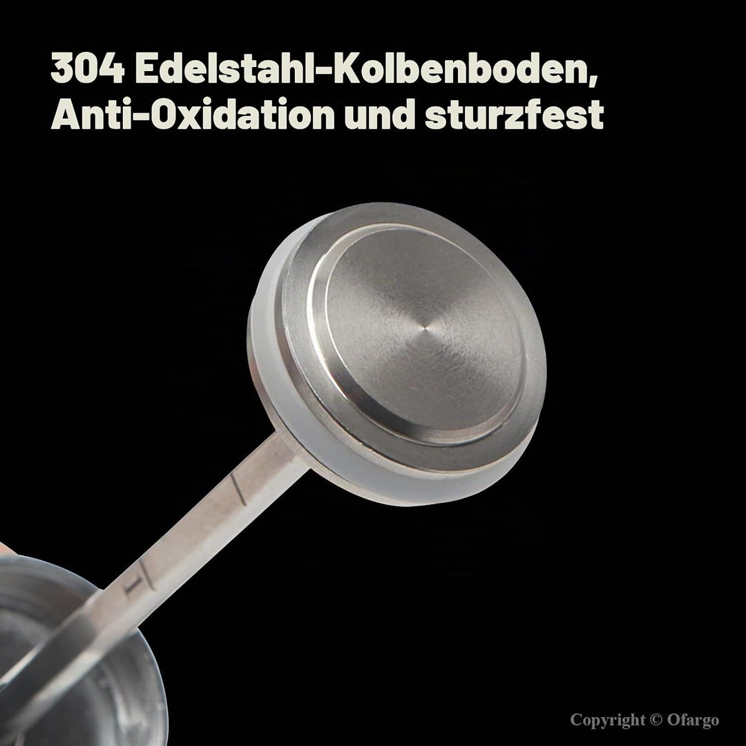 OFG Fleischspritze aus 304-Edelstahl, mit 4 Marinadennadeln für Holzkohlegrill, 60 ml Fassungsvermög