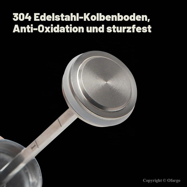 OFG Fleischspritze aus 304-Edelstahl, mit 4 Marinadennadeln für Holzkohlegrill, 60 ml Fassungsvermög