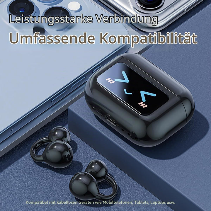 Bluetooth kopfhörer mit ohrclip, Bluetooth 5.4-Sportkopfhörer, Open Ear übersetzungskopfhörer,IPX5 w