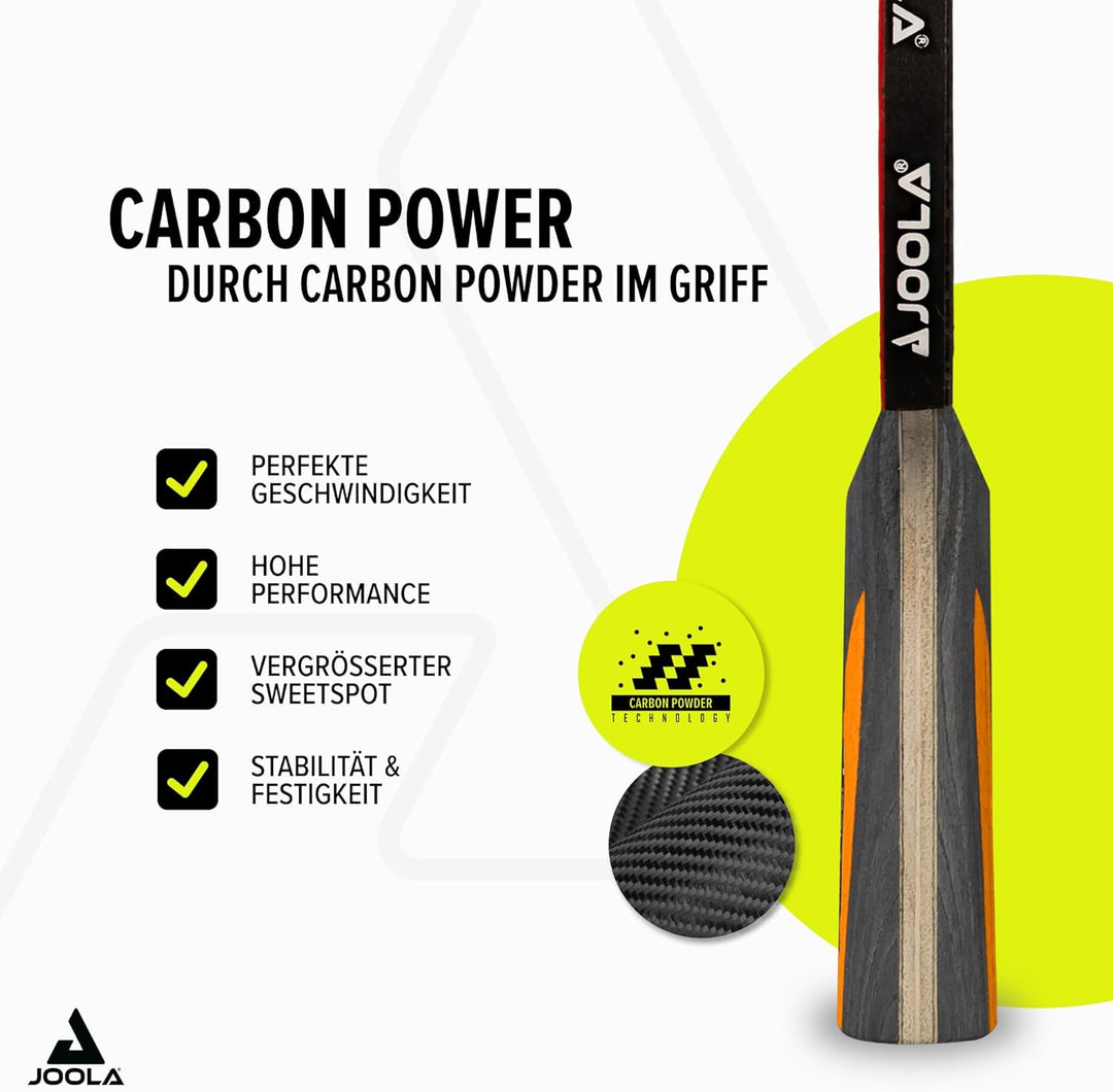 JOOLA Tischtennisschläger CARBON CONTROL für fortgeschrittene Spieler, Tischtennisset CARBON SPEED,