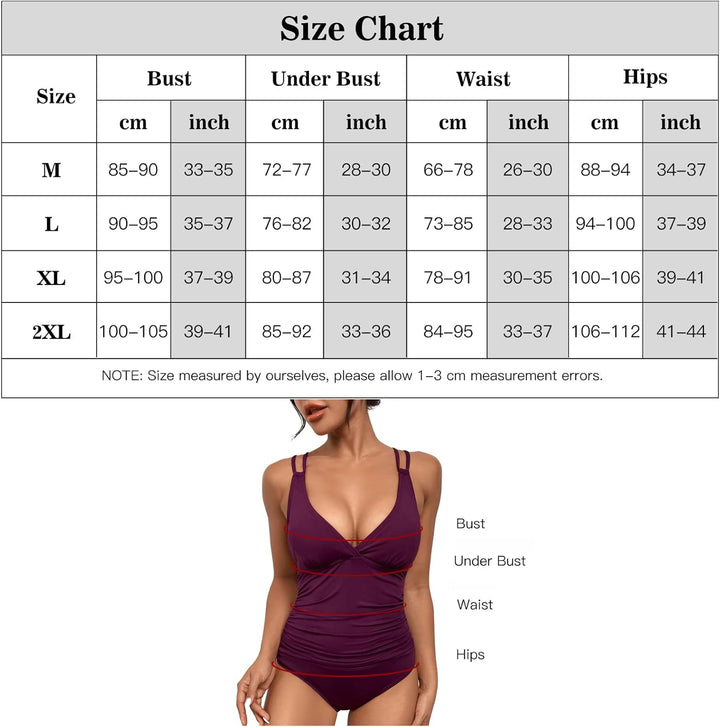 SUGSHYN Badeanzug Damen Schwimmanzug Bauchweg Sexy V Ausschnitt Bademode Push Up Swimming Suits Wome