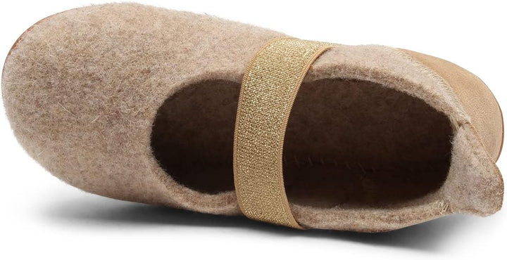 Bisgaard Mädchen Wool Ballet Flat 26 EU Nougat, 26 EU Nougat