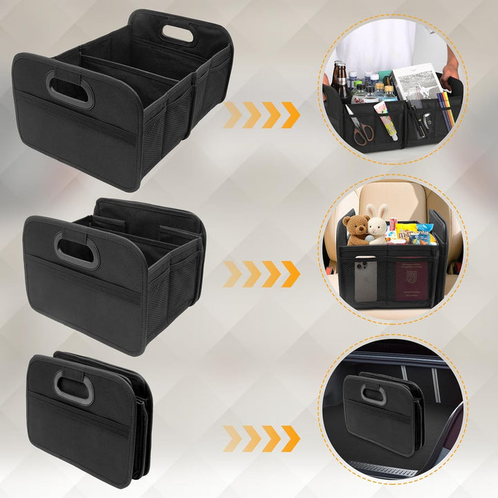 Auto Kofferraum Organizer, Kofferraumtasche, Zusammenklappbarer Auto Organizer Kofferraum mit Fächer