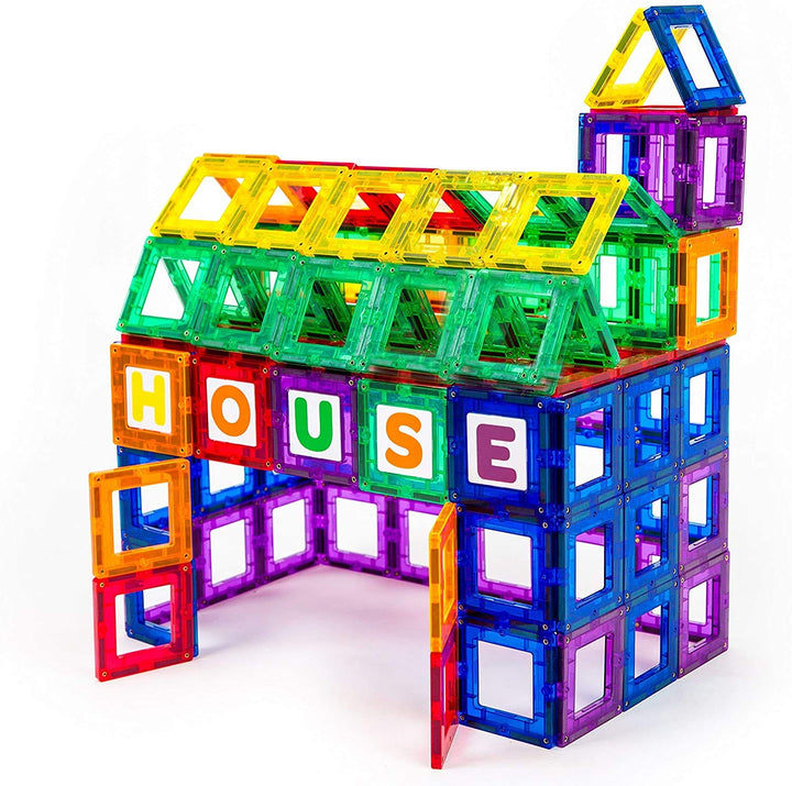 Playmags 80 Stück Magnetic Fliesen Gebäude Set: Bildung Clickins Das Kit enthält 40 Magnetische Fens