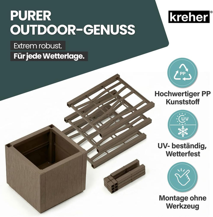 2 x Kreher® XL Rankgitter, Spalier mit Pflanzkasten aus robustem Kunststoff. In verschiedenen Grösse