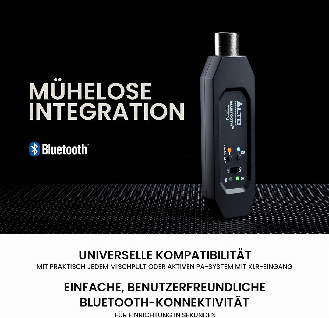 Alto Professional Bluetooth Total 2 - Wiederaufladbarer Bluetooth-Empfänger mit XLR-Verbindung für M