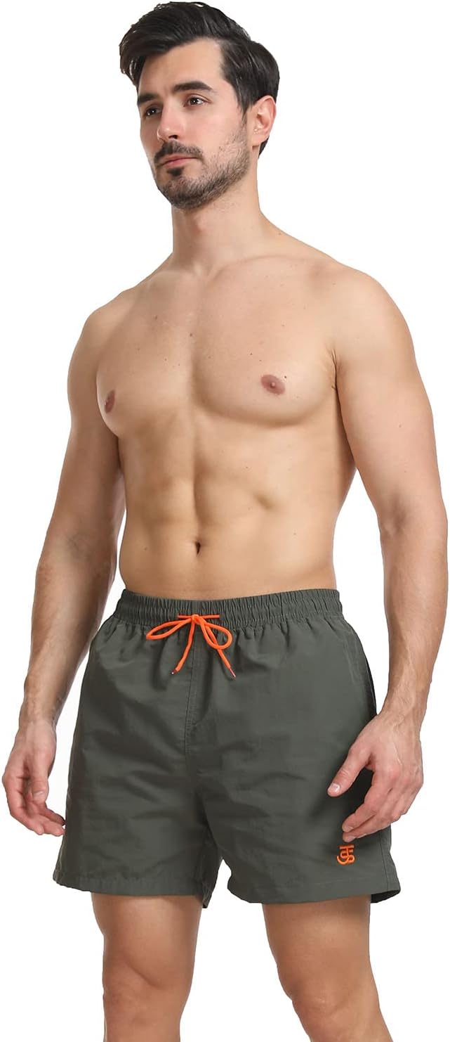JustSun Badehose Herren Schnelltrocknend Boardshorts mit Mesh-Futter und Verstellbarem Tunnelzug XL