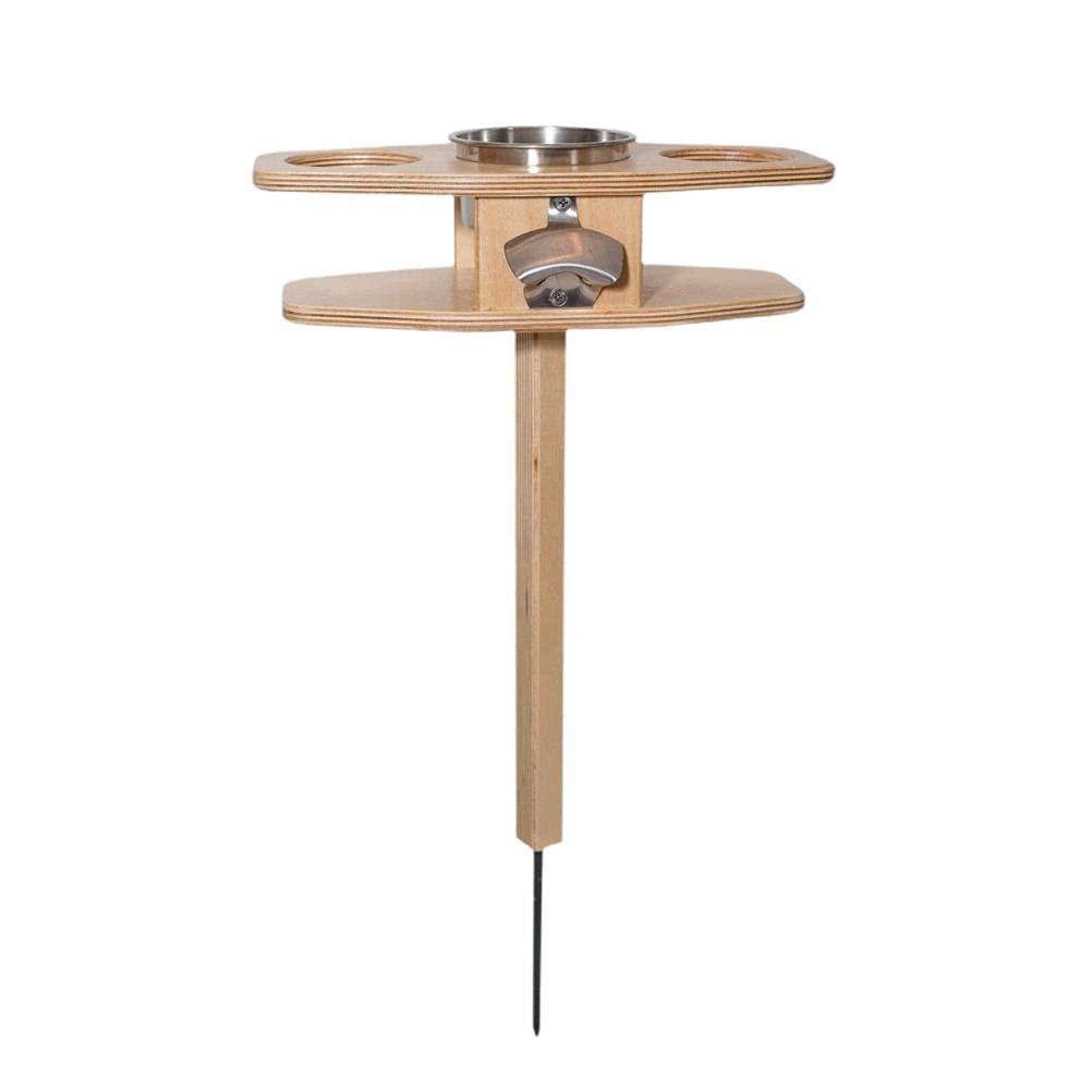 Outdoor Weintisch, tragbarer Wein Picknicktisch Weinhalter aus Holz für Camping Wandern Grillen