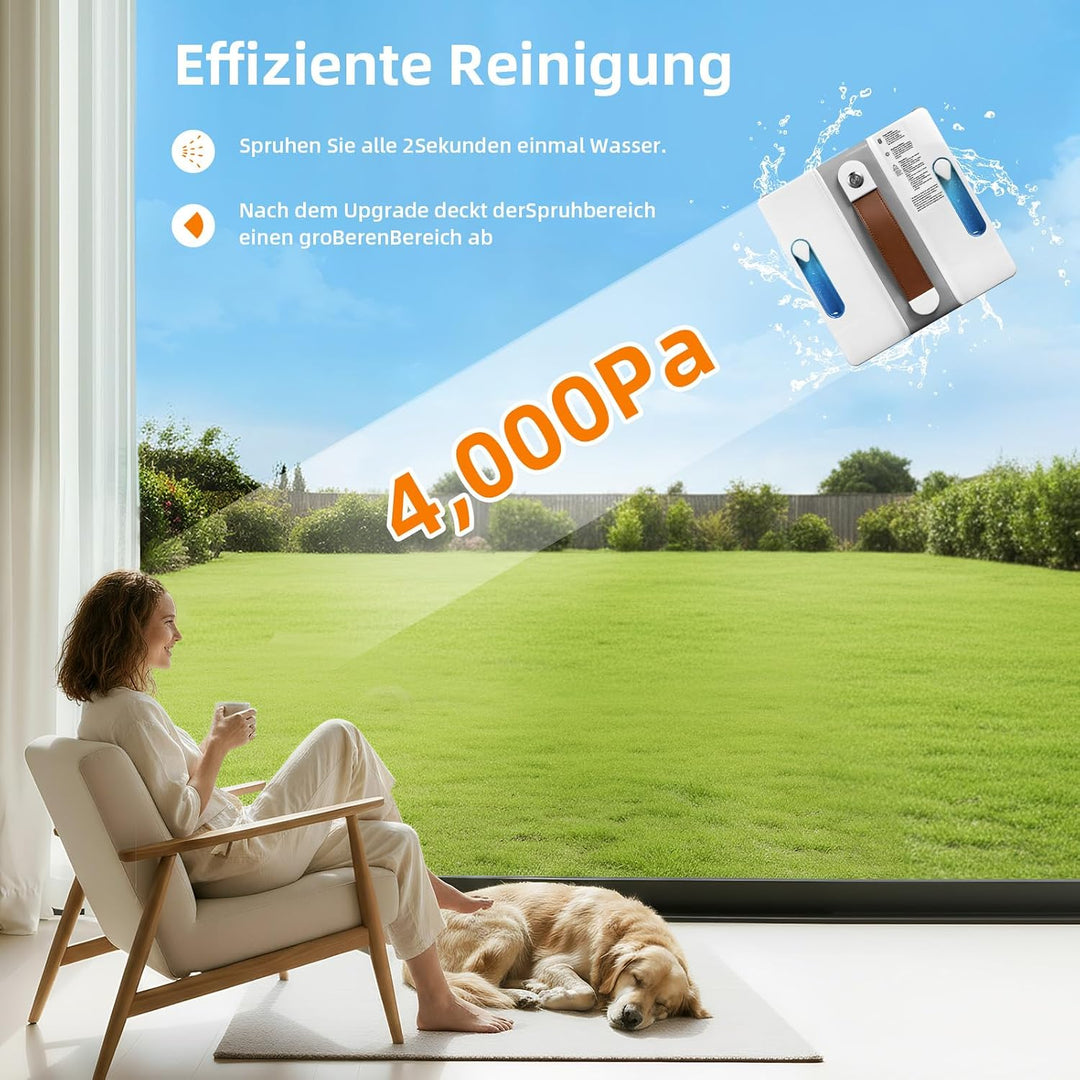Fensterputzroboter Fensterreiniger Roboter Elektrisch Auto Wegplanung | Anti-Rutsch-System mit 100ml