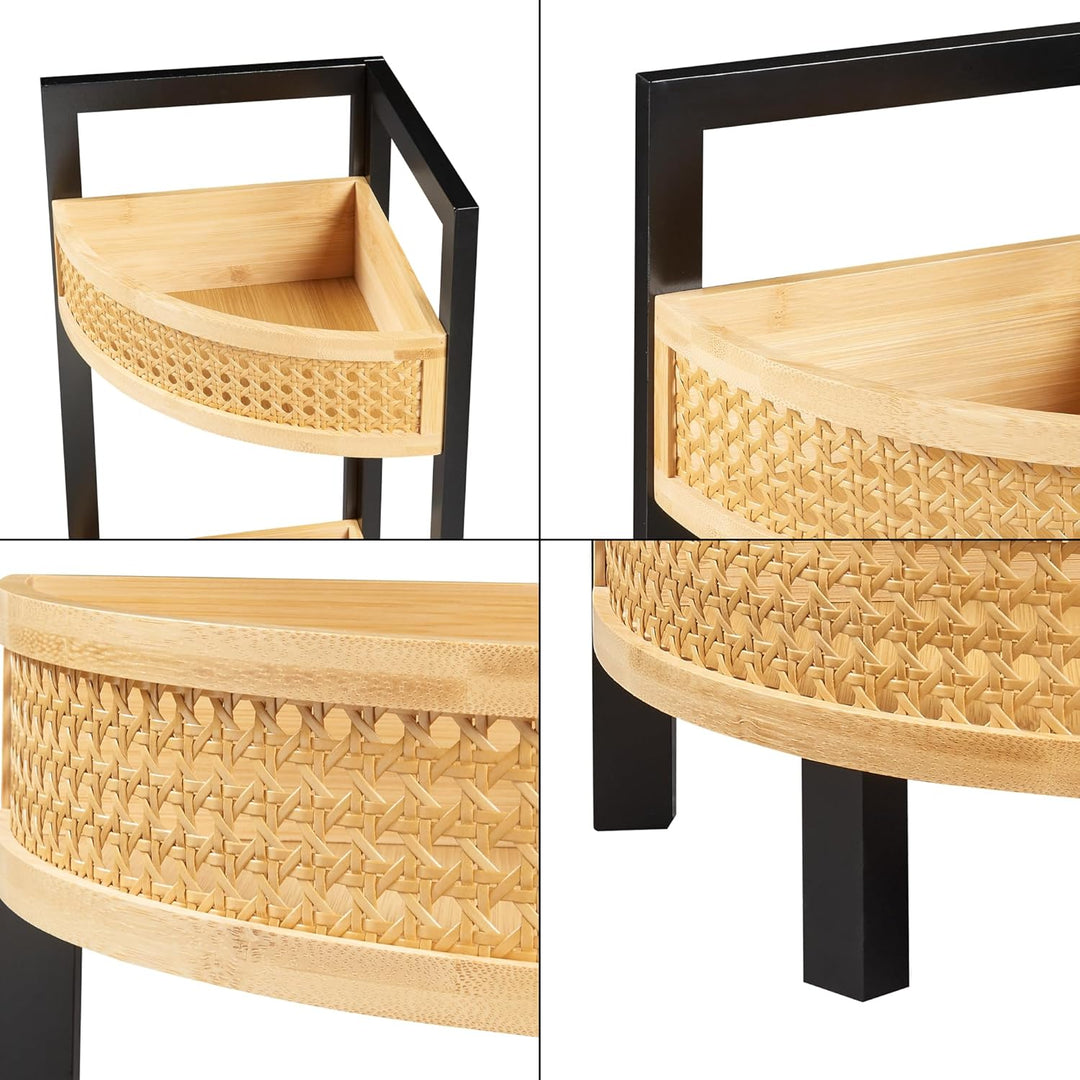 [en.casa] Eckregal Tervola Badregal mit 3 Ablagen Badezimmerregal 80 x 23 x 23 cm Standregal Küchere