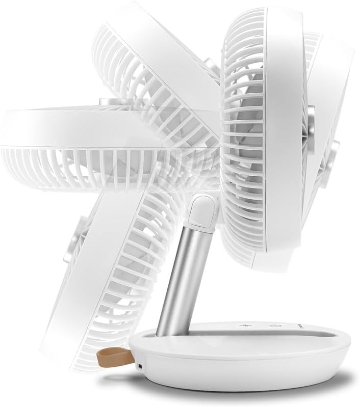 TROTEC TVE 2 W Akku-Tischventilator Leiser Mini-Ventilator, 25 W, 2 Stufen | 360° drehbar, ideal für