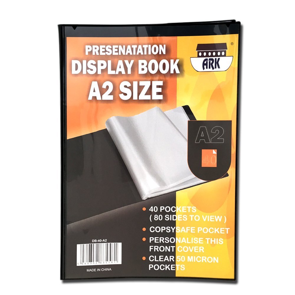 ARK Präsentationsmappe, A2, 40 Taschen, Schwarz, 1 Stück A2 40 Pockets(Single), A2 40 Pockets(Single