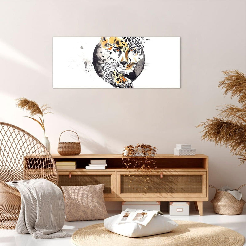 Wandbilder Dekoration Wohnzimmer Katze Orb Tierwelt Geparden Panorama Bilder auf Leinwand 120x50cm L