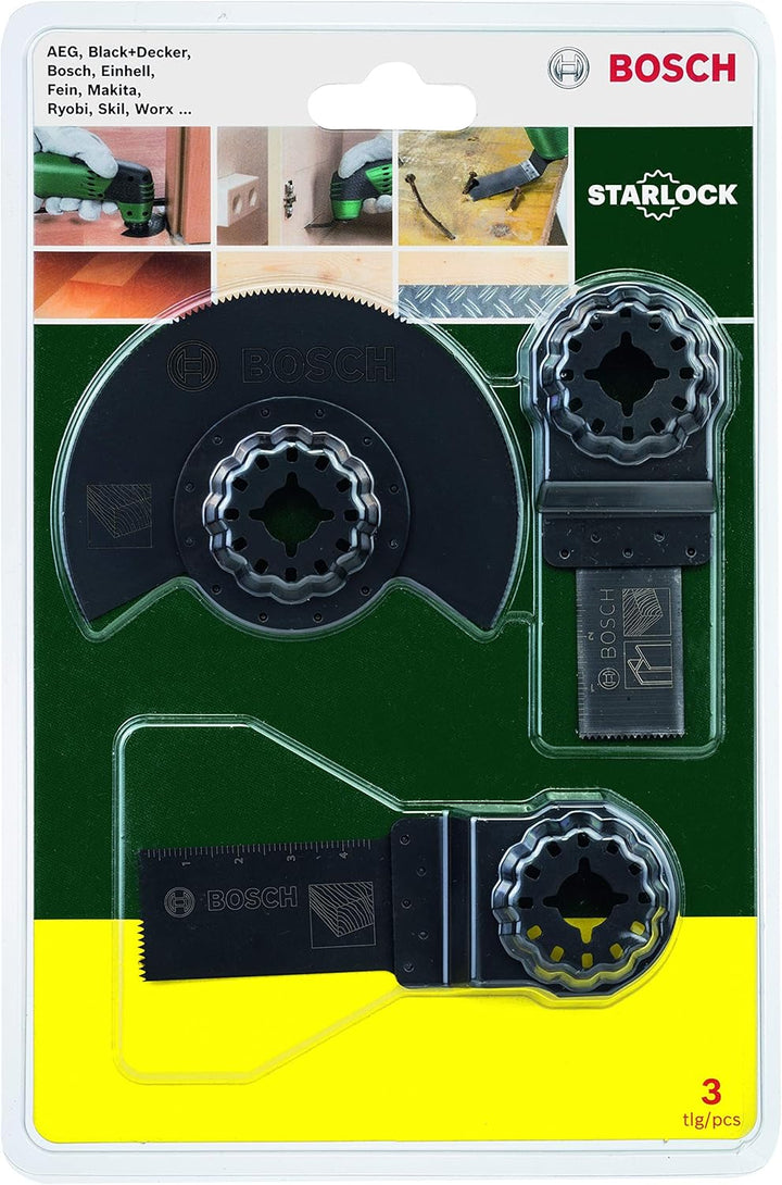 Bosch Accessories DIY 3tlg. Starter-Set (Holz für Multifunktionswerkzeuge Starlock)