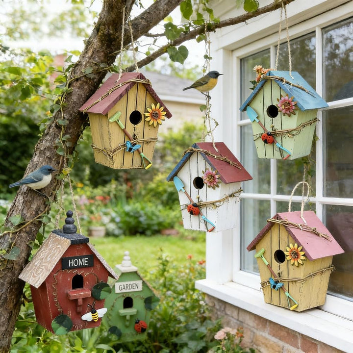 Nistkasten, dekoratives Vogelhäuschen, hängendes, farbenfrohes Vogelnest-Hängeornament. Geeignet für