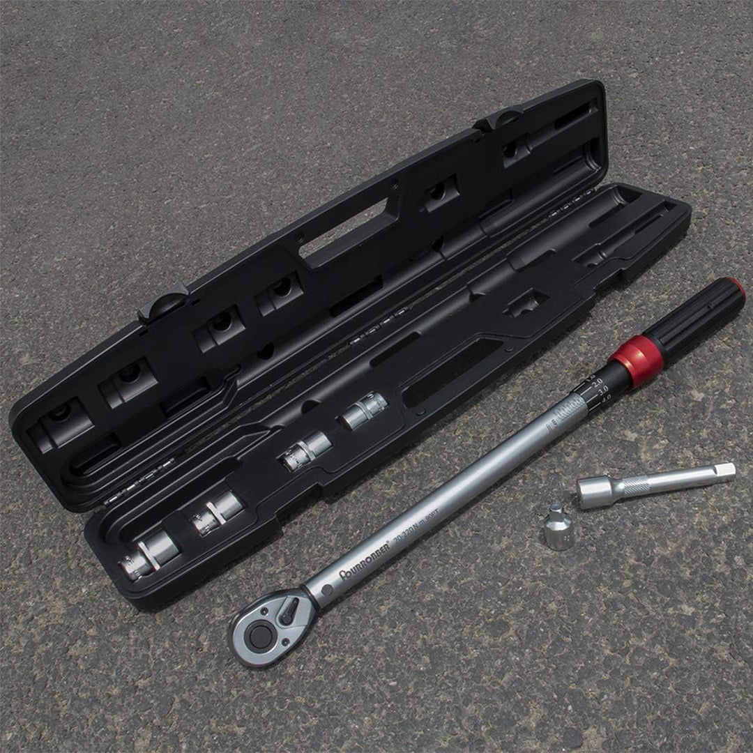 FOURROBBER Drehmomentschlüssel auto, 1/2 Zoll 20-220Nm Set,Verbesserte Version des 90 Zahn Drehmome