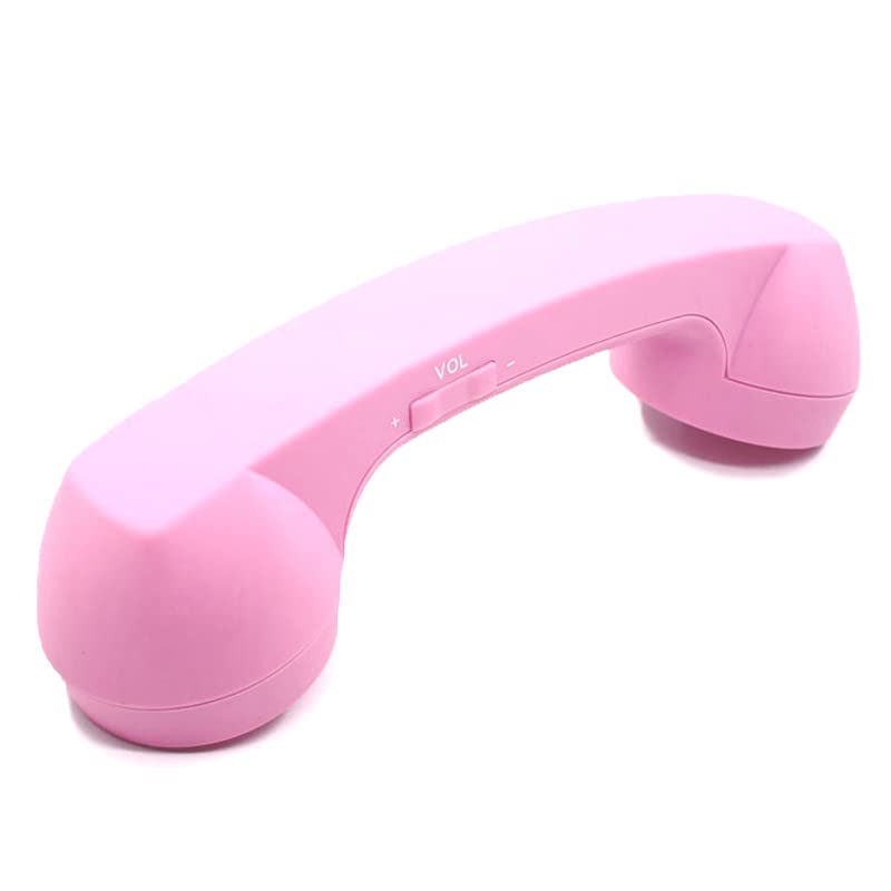 kabellose Retro-Telefonhörer Kopfhörer Bluetooth für EIN Handy mit bequemem Anruf,rosa, Rosa