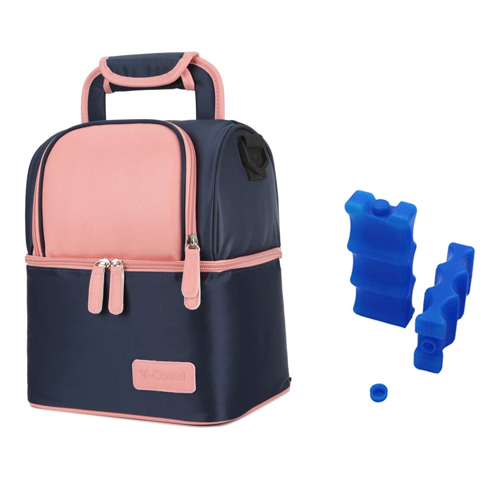 Rufun Isolierte Tasche für Brustmilch Lunch Kühler Wärmender Rucksack Wasserdicht, 2 Eisbeutel inklu