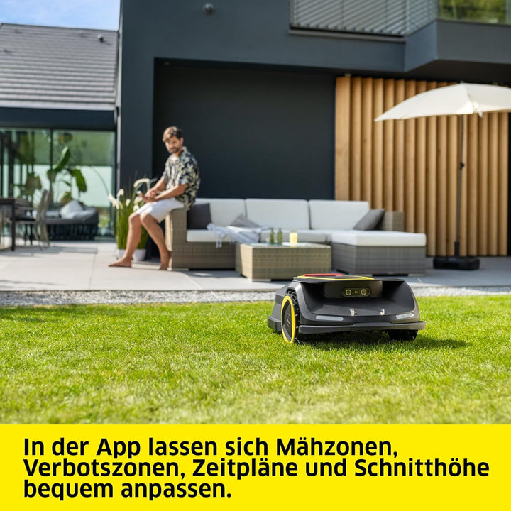 Kärcher Mähroboter RCX 6, ohne Begrenzungskabel, Flächenleistung: 3.000 m², Paralleles Bahnenfahren,