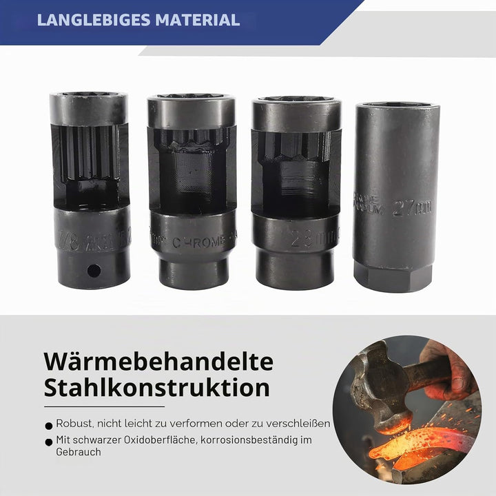 FreeTec 10 tlg Lambdasonde Spezial Nuss Set Lambdasonden Steck Schlüssel Einsatz Stecknüsse Werkzeug
