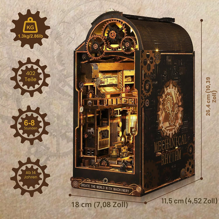 Book Nook Kit für Erwachsene - CRIOLPO DIY Miniatur Haus Holzpuzzle 3D Puppenhaus - Buchstütze für B