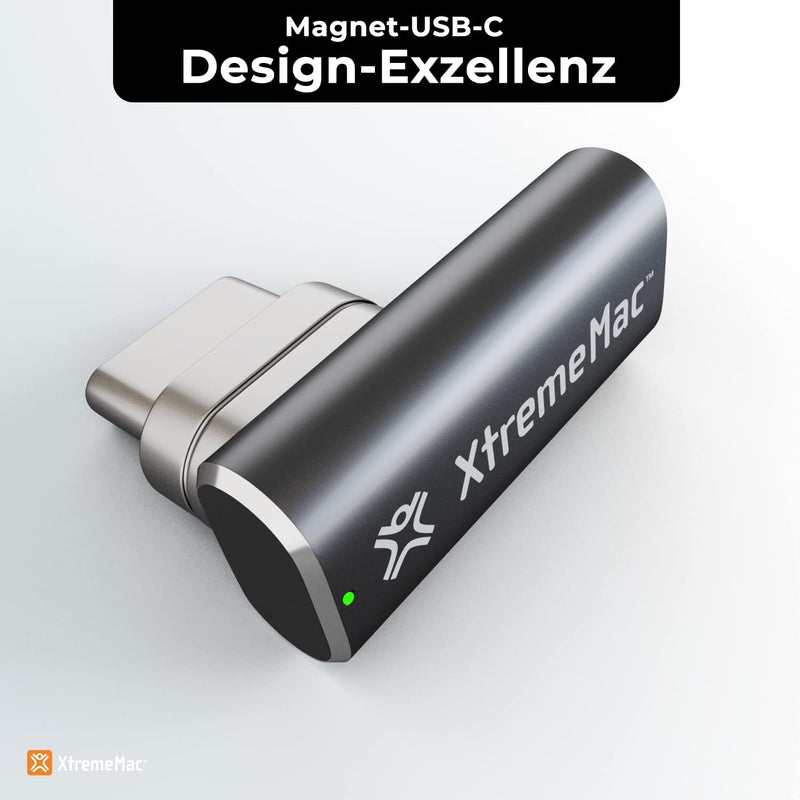 XtremeMac® Premium Magnetischer USB C Adapter für Apple MacBook, iPad und andere USB-C Geräte, Schne