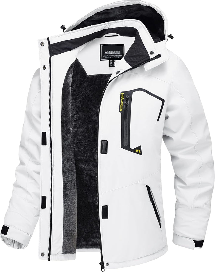 TACVASEN Damen Übergangsjacke Warm Winterjacke Gefüttert Wanderjacke Ski Jacket mit Wasserdichtem Re