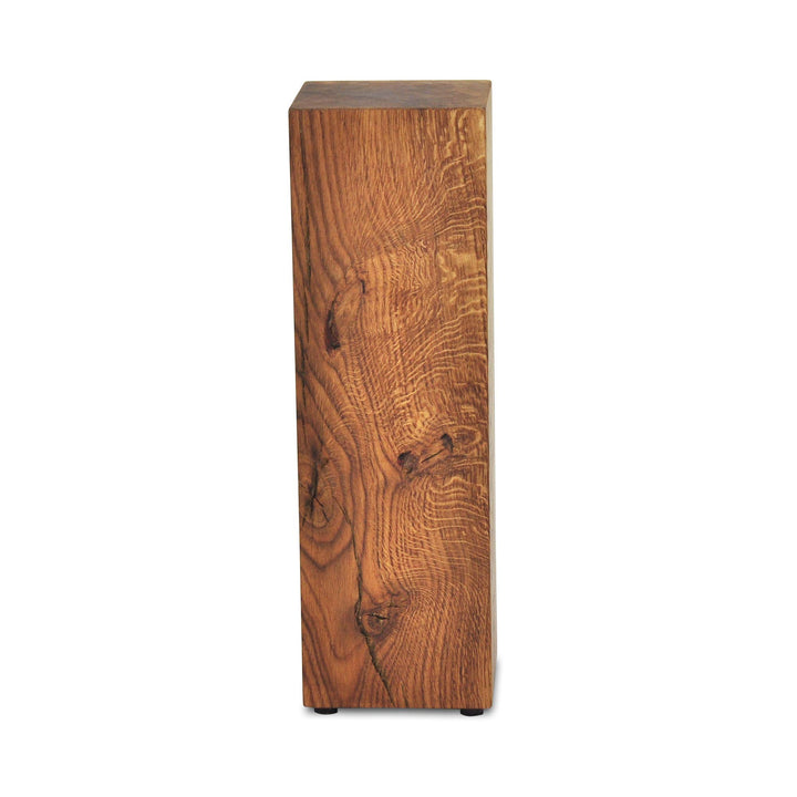 ms factory Holzblock Eiche Massiv - Handgefertigter Holzklotz - Rustikale Holzsäule - Beistelltisch