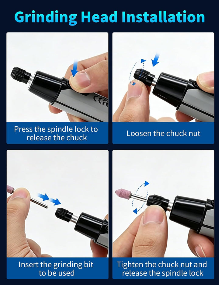 Elektrischer Gravierstift mit LED Display, Gravierstift Set mit 16000 RPM Kabellos Wiederaufladbar m