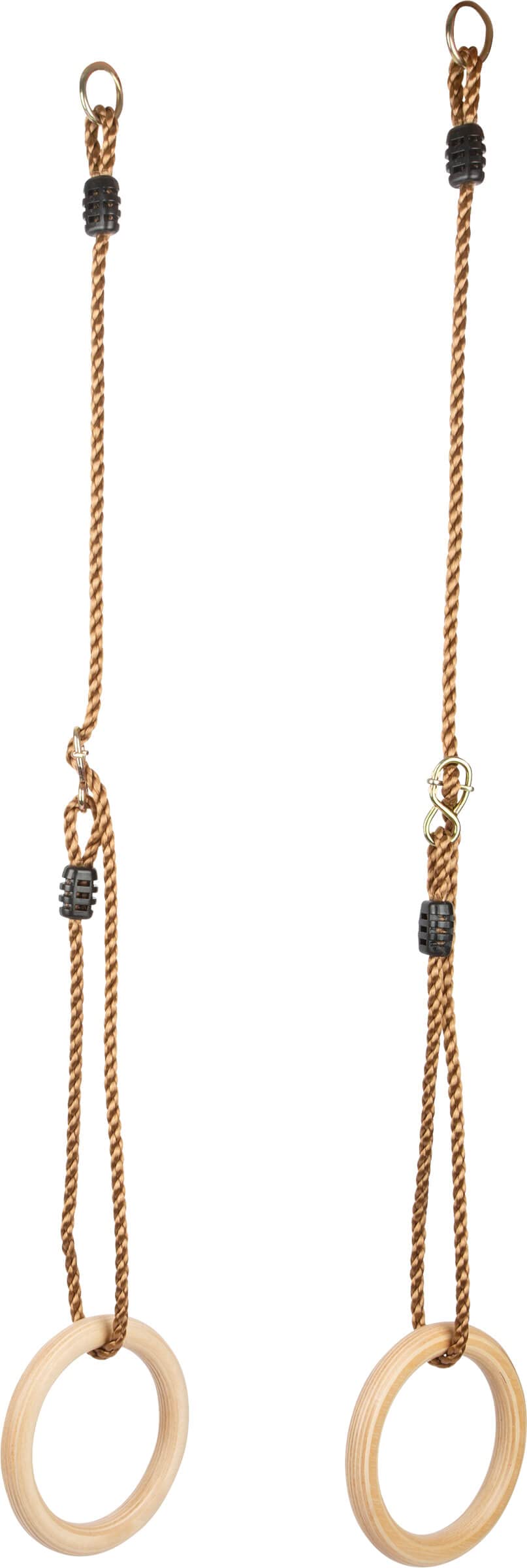 Small Foot Turnringe aus Vollholz, Schaukelringe mit längenverstellbaren Seilen, für Kinder und Erwa