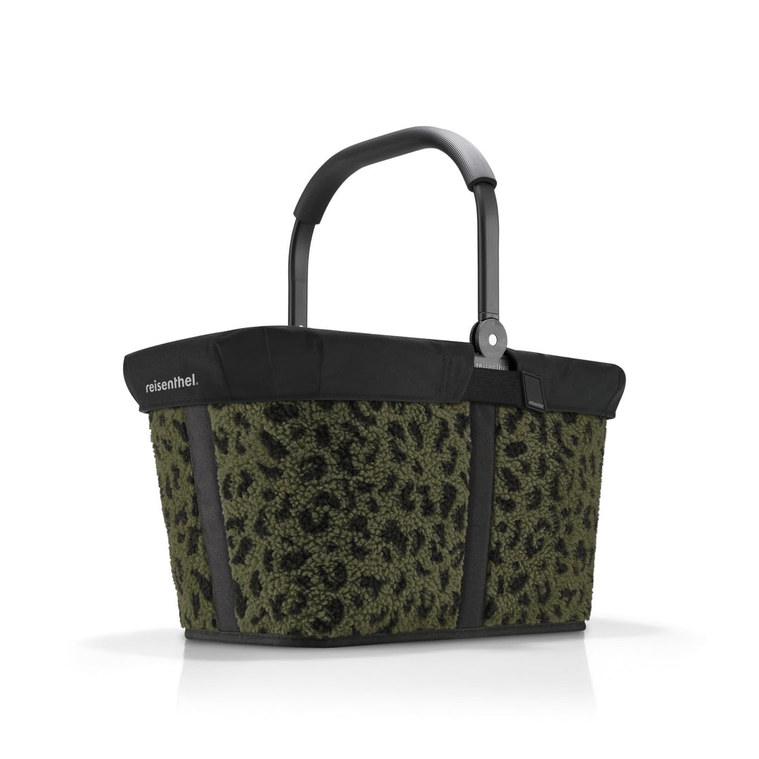 Reisenthel Set carrybag teddy leo olive mit Cover black Stabiler Einkaufskorb mit praktischer Innent