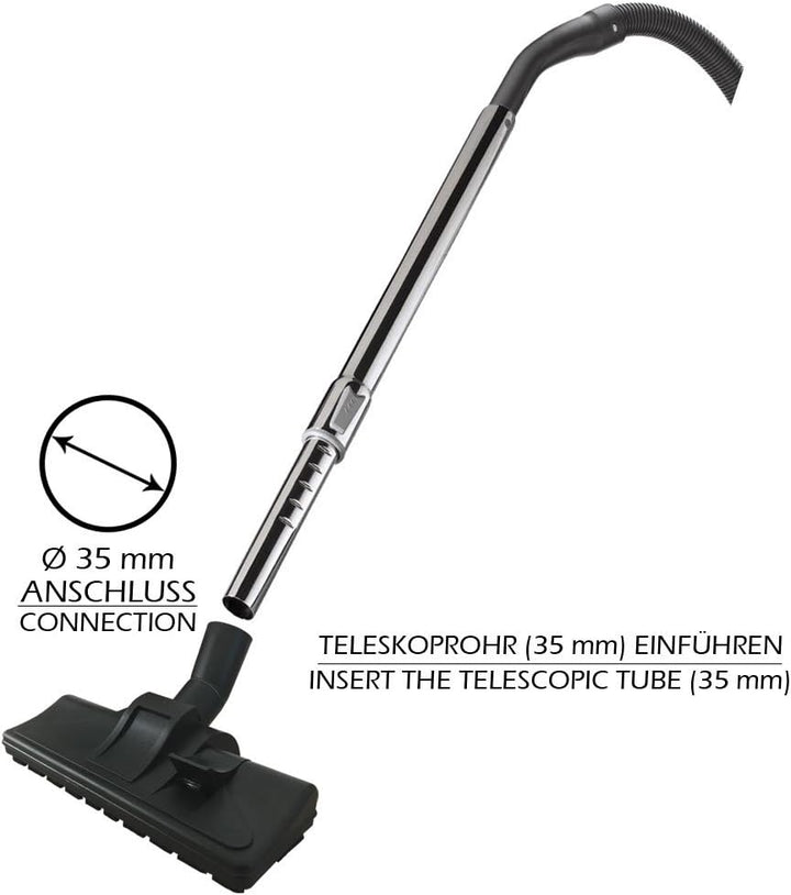 Premium Staubsaugerdüse, Kombidüse, Bodendüse, Kombibürste, Bodenbürste mit 35mm Anschluss - umschal