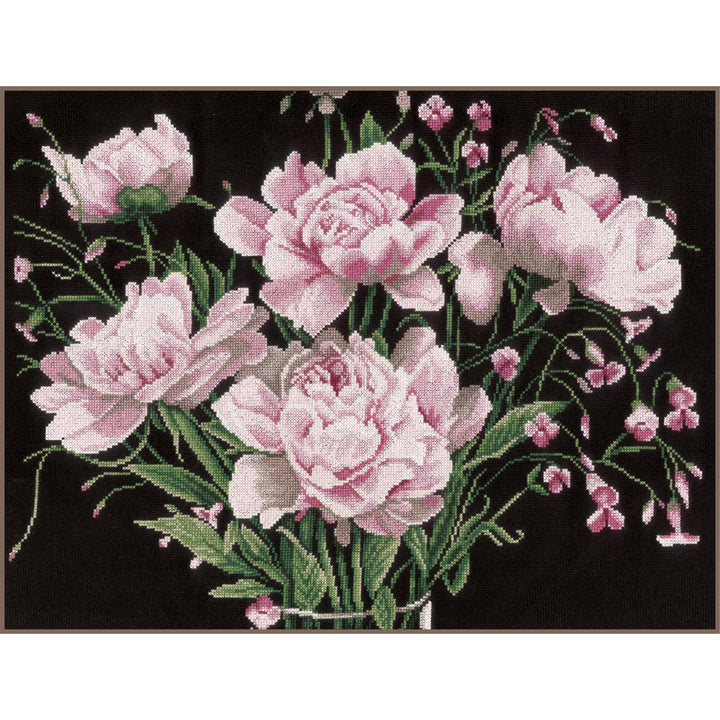 LANARTE PN Zählmusterpackung Rosafarbene Rosen Kreuzstichpackung, Baumwolle, Mehrfarbig, 46 x 37 x 0