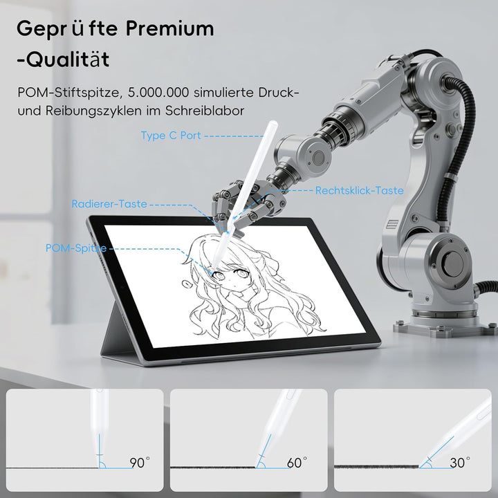 ANYQOO Eingabestift für Surface mit 4096 Druckstufen, Magnetischer Stift mit Handflächenerkennung, W